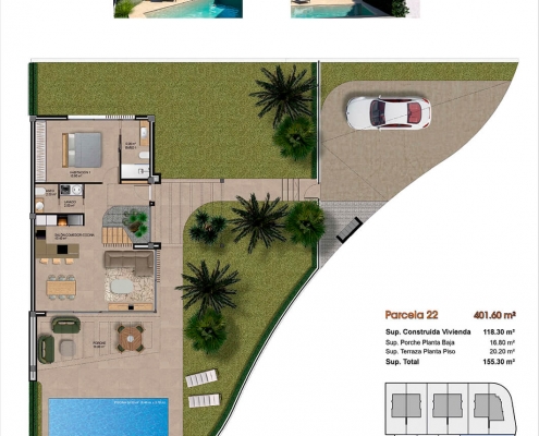 Townhouses for sale in Alicante - Townhouse Plan Almanzor II 3 Townhouses for sale in Alicante - Townhouse Plan Almanzor II 3