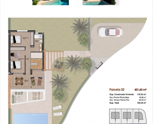 Townhouses for sale in Alicante - Townhouse Plan Almanzor II 4 Townhouses for sale in Alicante - Townhouse Plan Almanzor II 4